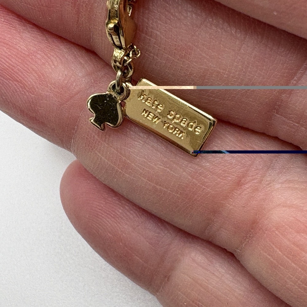 Kate Spade Gold Tone Crystal Pendant Necklace All That Glitters 18" - Picture 4 of 8